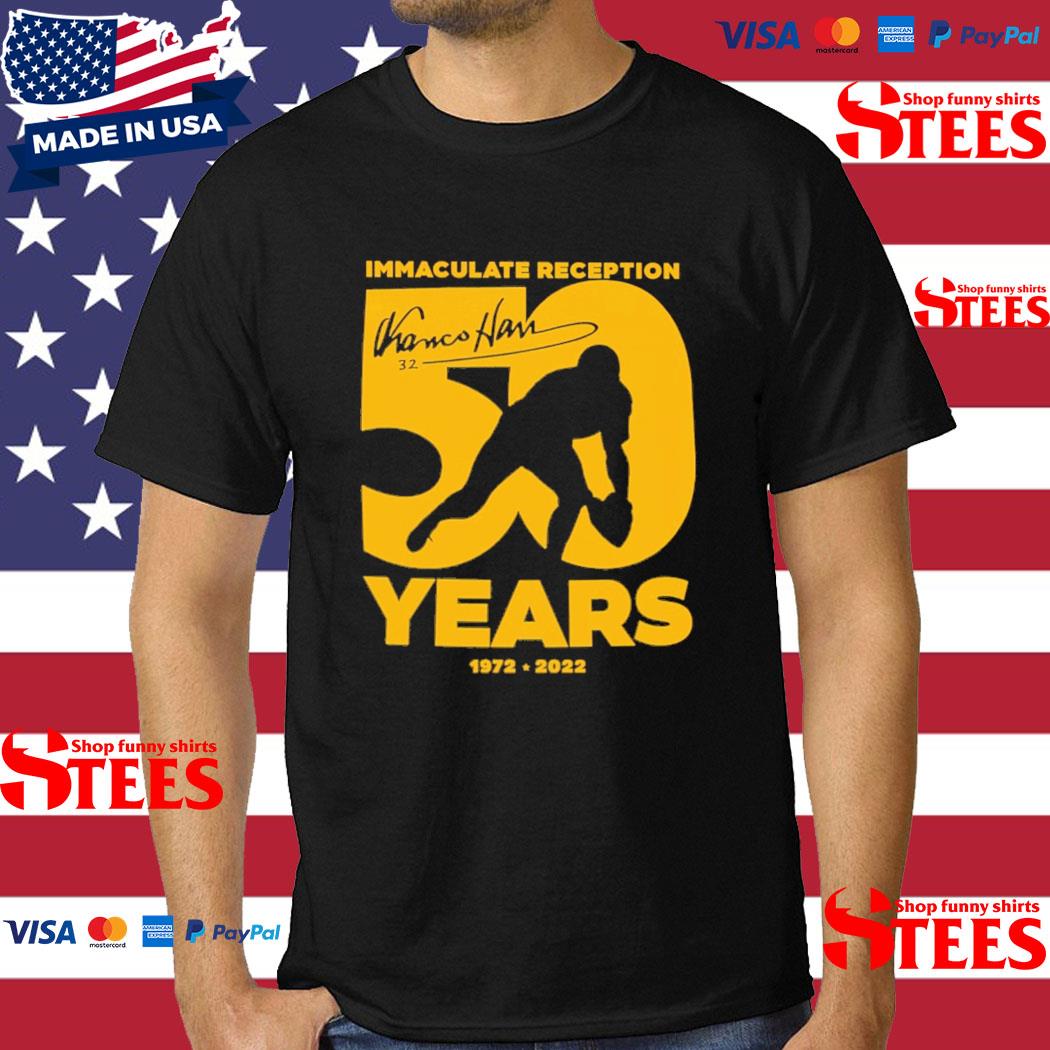 Official Franco Harris Immaculate Reception 50 Years 1972 2022 Signature Shirt