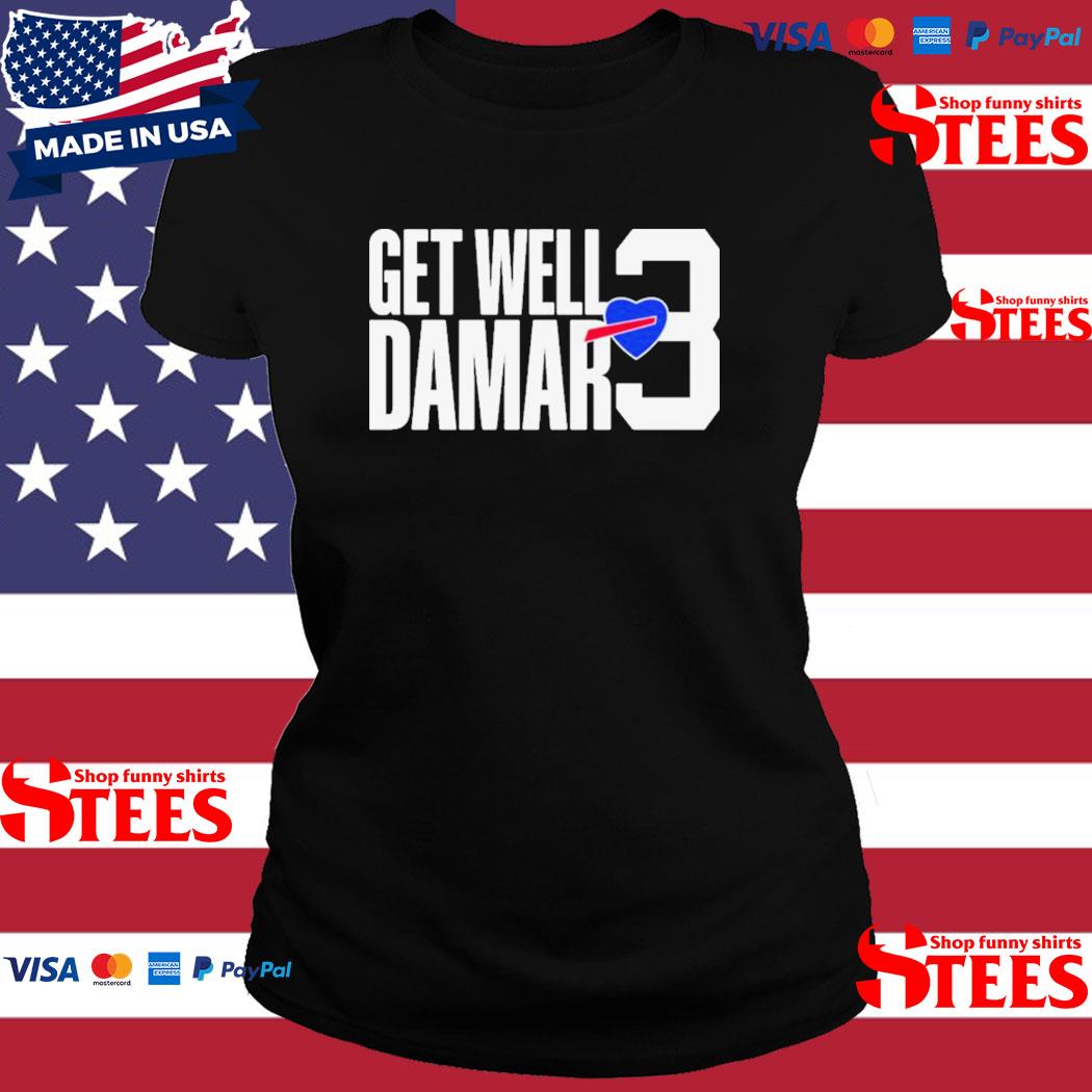 Love 3 Damar Hamlin Get Well Damar Shirt, hoodie, sweater, long