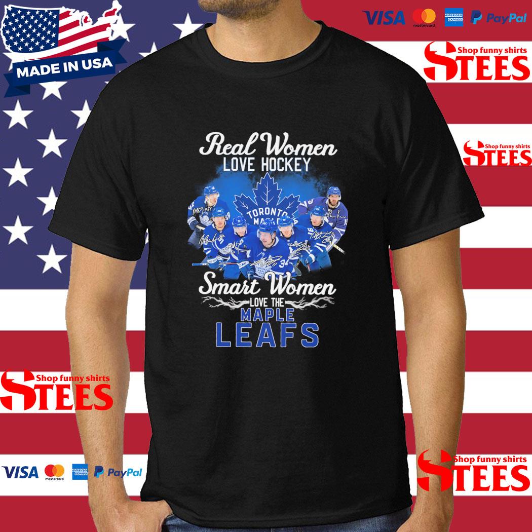 Official Real Women Love Football Smart Women Love The Maple Leafs Signatures T-shirt