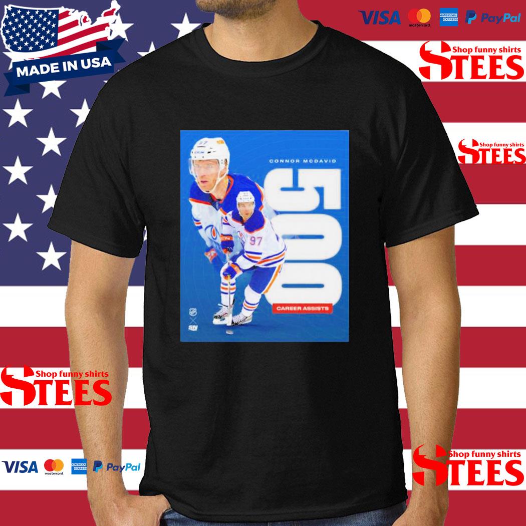 Oilers Connor Mcdavid 500 Career Assists 2023 Shirt HERAPREMIUM