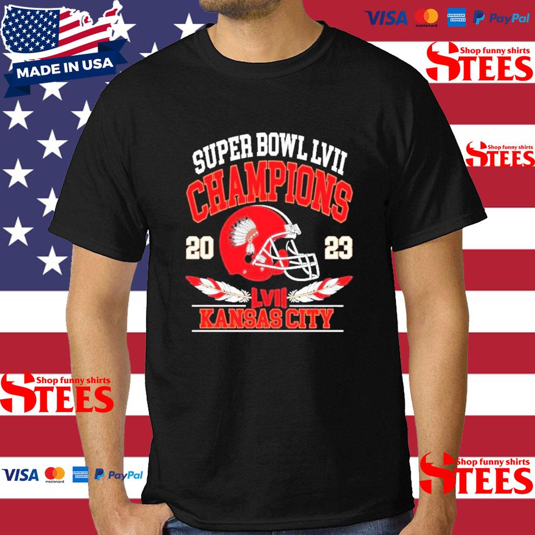 Kansas City Chiefs Super Bowl LVII 2023 Champions Helmet T-Shirt