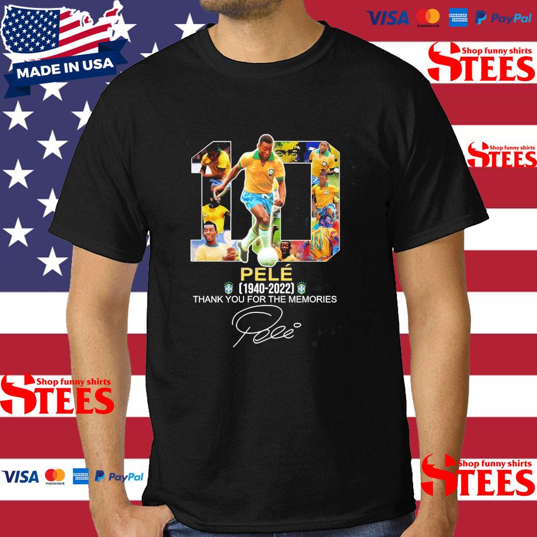 Official 10 Pele 1940 2022 Thank You For The Memories Signature T-shirt