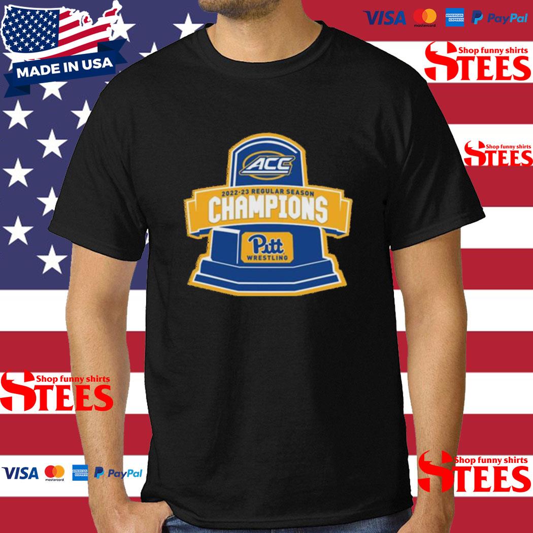 Official 2023 Pitt Panthers regular season champions acc wrestling T-shirt