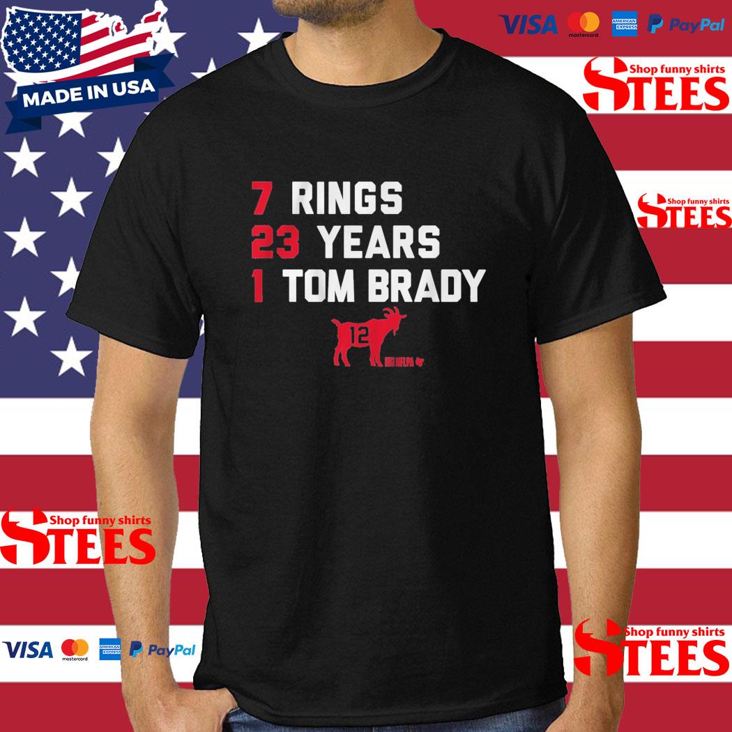 Official 7 Rings 23 Years 1 Tom Brady Shirt