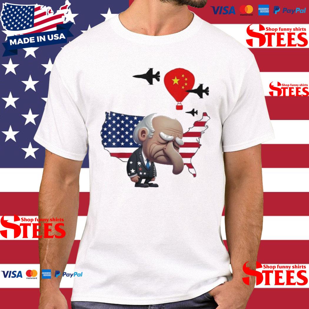 Official Chinese Spy Balloon Surveillance Joe Biden China Flag Shirt