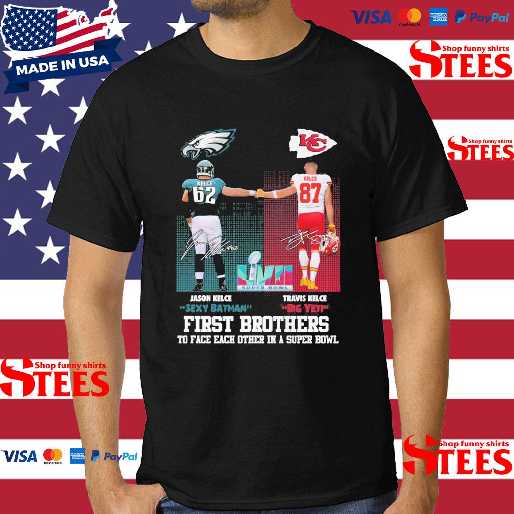 Official jason Kelce And Travis Kelce First Brothers To Face Each Other In A Super Bowl Shirt