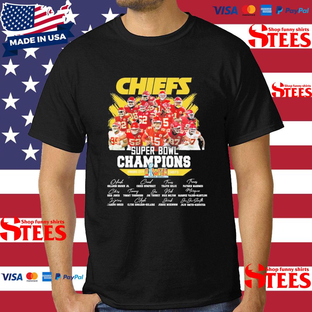Official Kansas City Chiefs Super Bowl champions 2023 signatures T-shirt