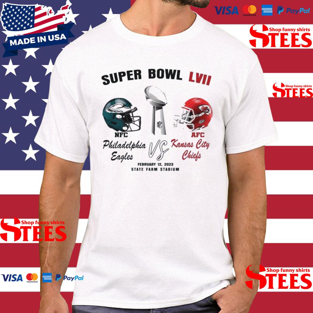 Official Nfc Philadelphia Eagles Vs Afc Kansas City Chiefs Super Bowl Lvii 2023 Shirt