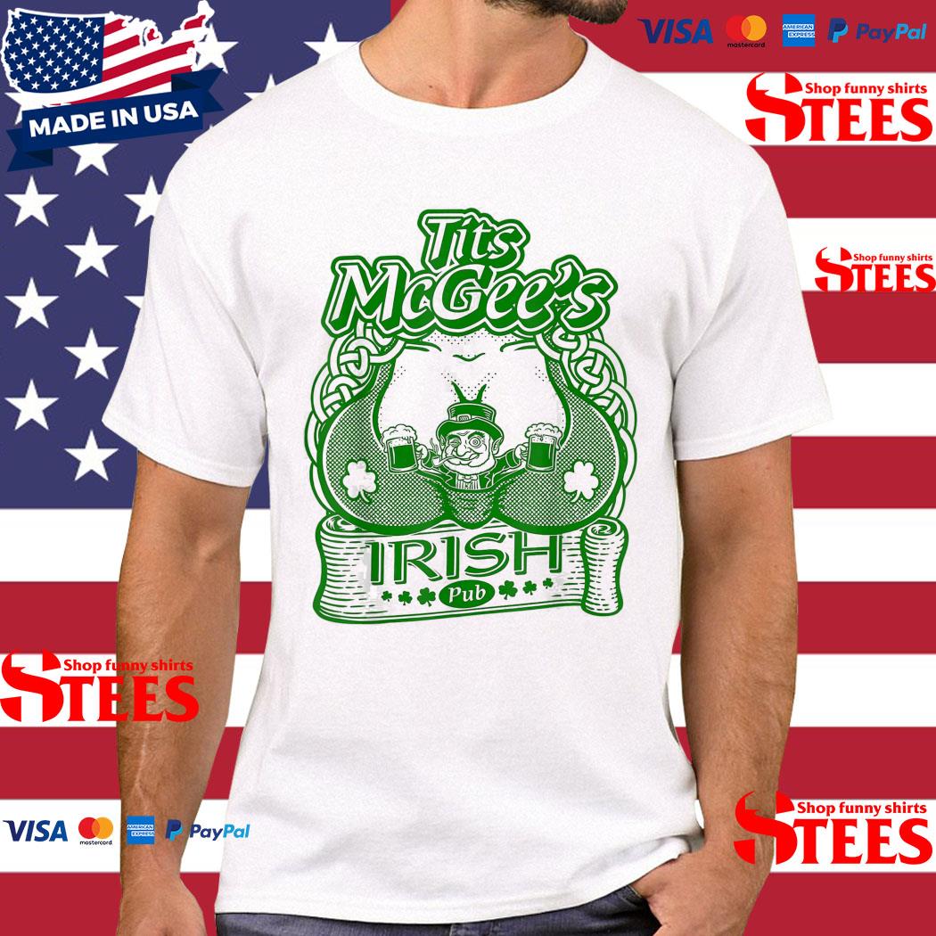 Official Tits mcgee'ss irish pub st. patrick's day shamrocks T-shirt