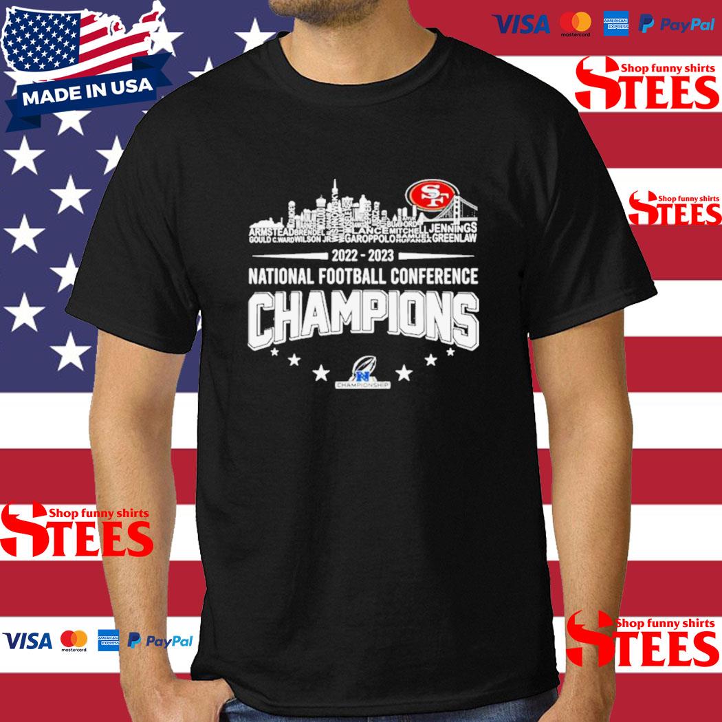 San Francisco 49ers Team Skyline 2022-2023 National Football Conference Champions Shirt