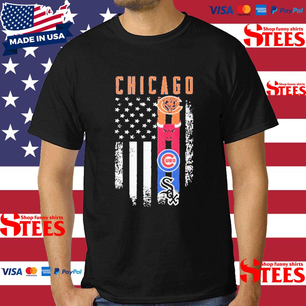 Official chicago Sport Team Logo American Flag Shirt, hoodie