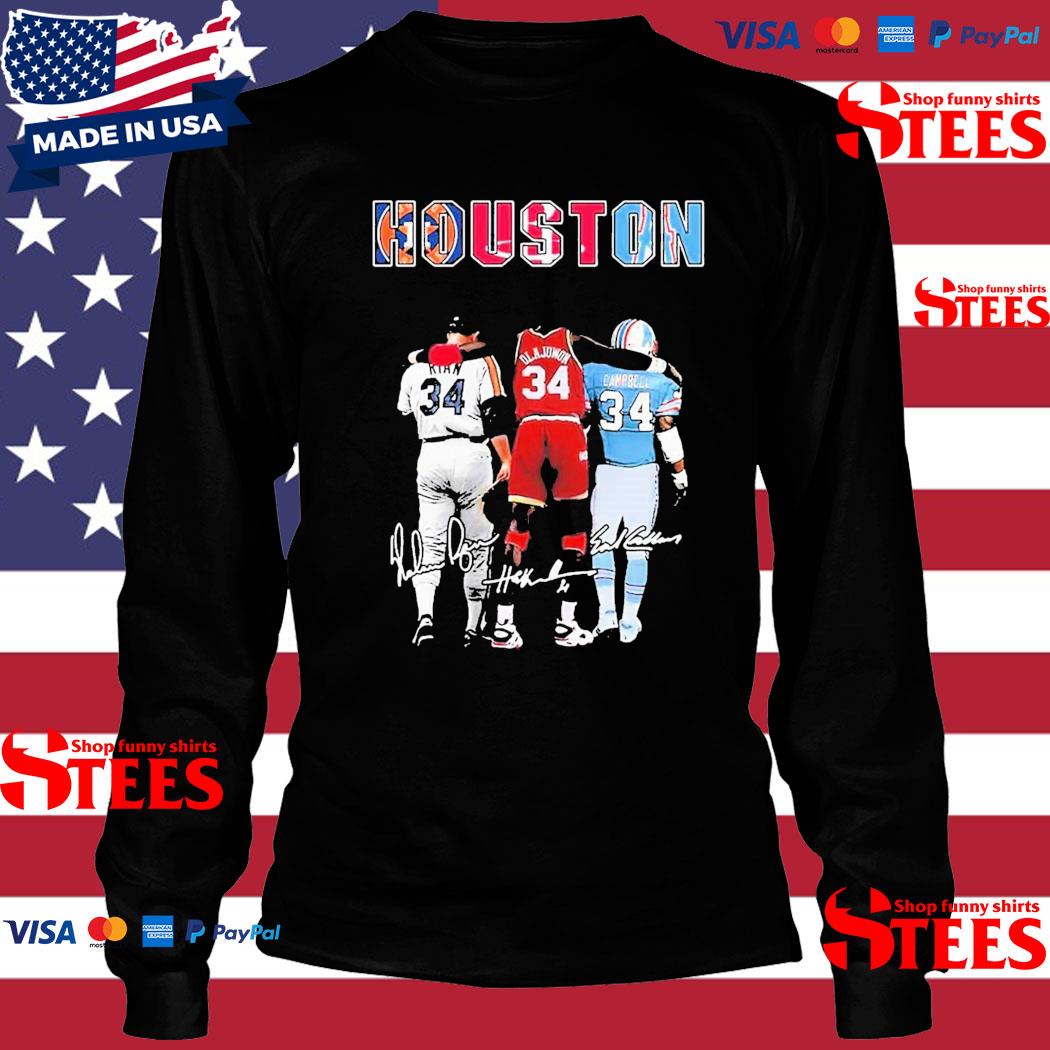 Houston Texans Deshaun Watson Houston Rockets Hakeem Olajuwon Houston  Astros Nolan Ryan city signatures shirt, hoodie, sweater, long sleeve and  tank top