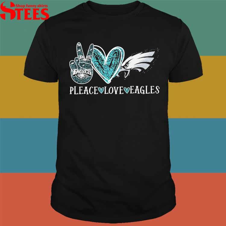 Peace Love Philadelphia Eagles T-Shirt For Women - Personalized Gifts:  Family, Sports, Occasions, Trending