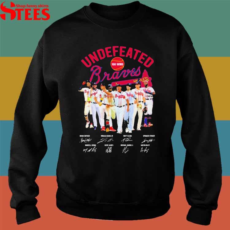 Atlanta Braves Undefeated 100 Wins Signatures t-shirt