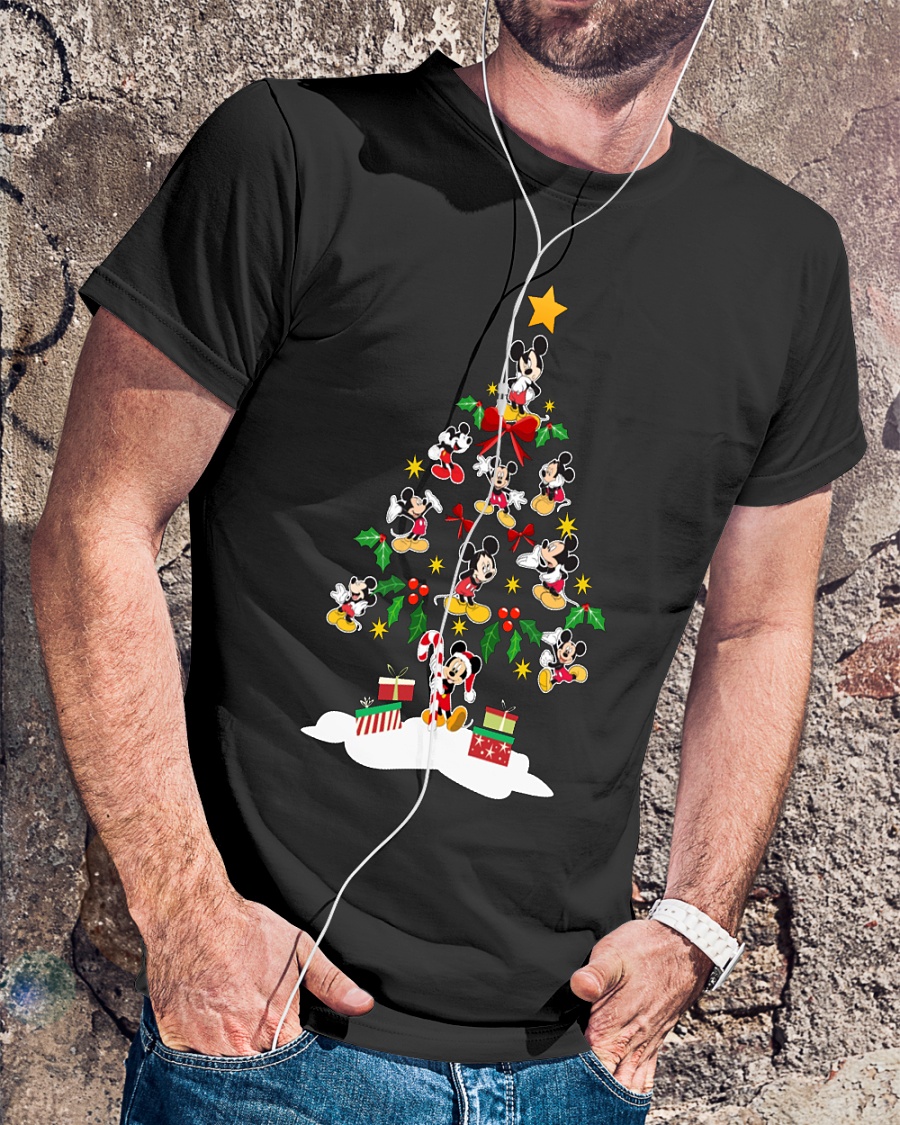 mickey mouse christmas tree shirt