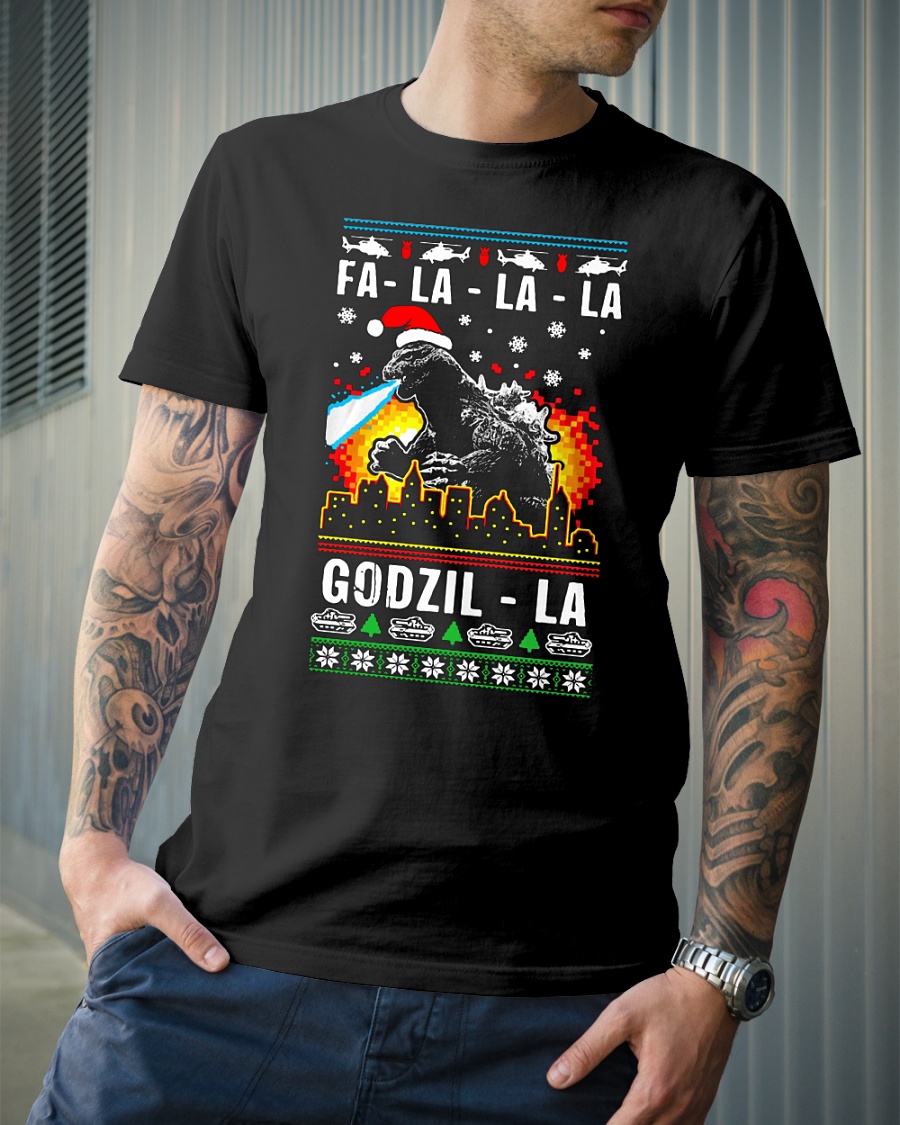 godzilla christmas shirt