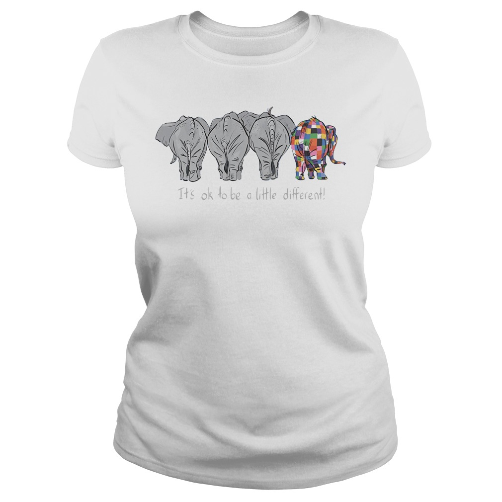Autism Elephant It’s ok to be a little different ladies tee