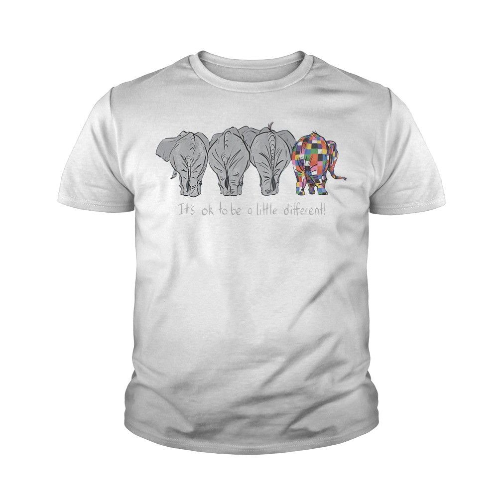 Autism Elephant It’s ok to be a little different youth tee