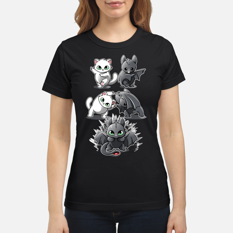 How to Train Your Dragon cat fusion bat Toothless ladies tee