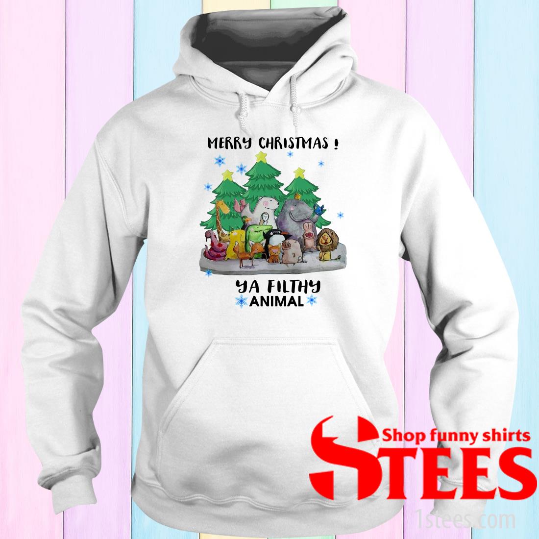 Merry Christmas Animal Hooded Sweatshirt